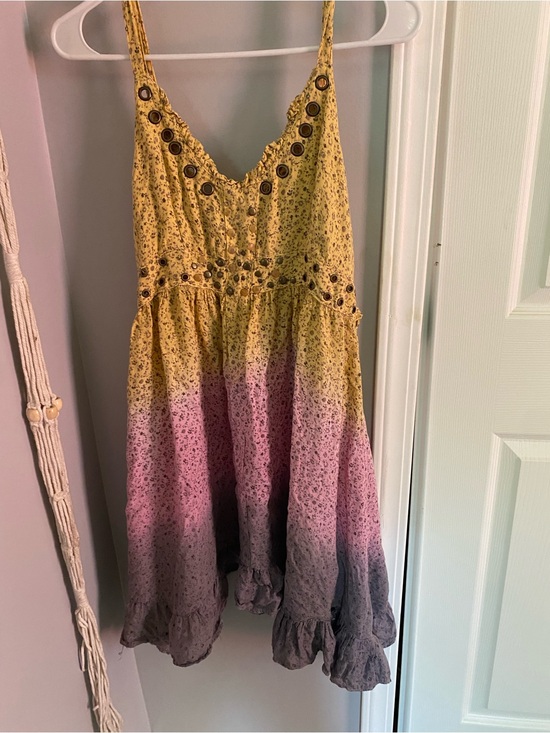 Dresses & Skirts - Girls Ombre Floral Sundress in Yellow, Pink & Gray